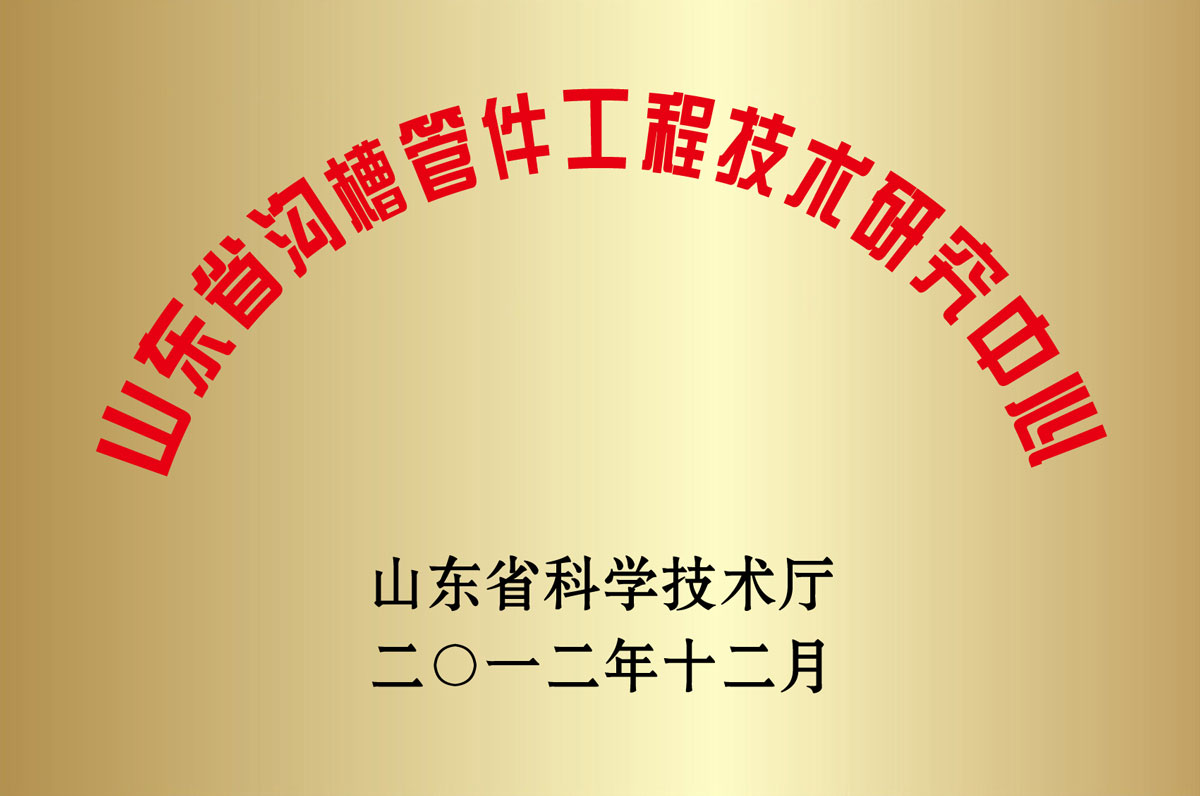 山(shān)東省溝槽管件(jian)工程技術研究(jiu)中心