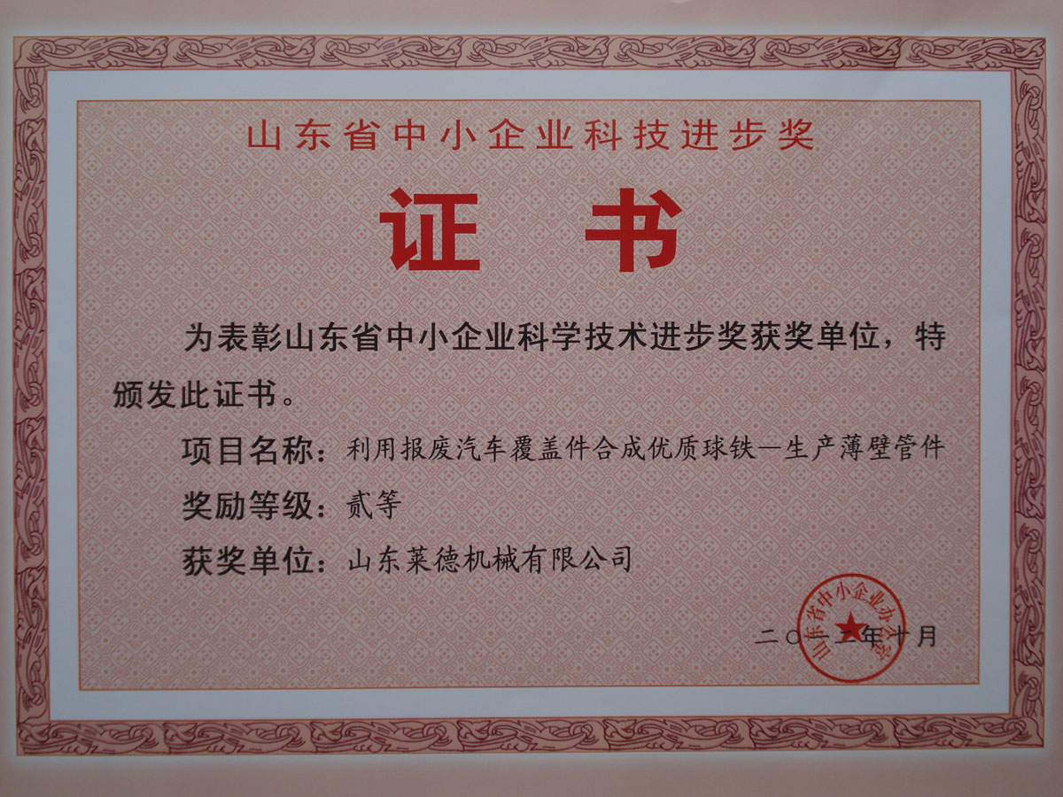 山東(dōng)省中小(xiao)企業科(kē)學技術(shu)進步二(èr)等獎